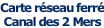 Carte réseau ferré Canal des 2 Mers
